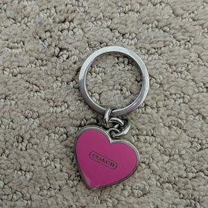 *FREE w/ purchase*Coach pink heart locket keychain